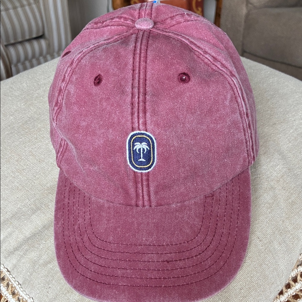 Women's Washed Burgundy Baseball Cap with Palm Logo